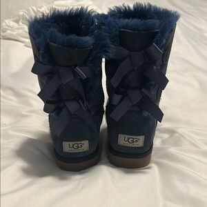 UGG Blue Winter Boots with Bow Details